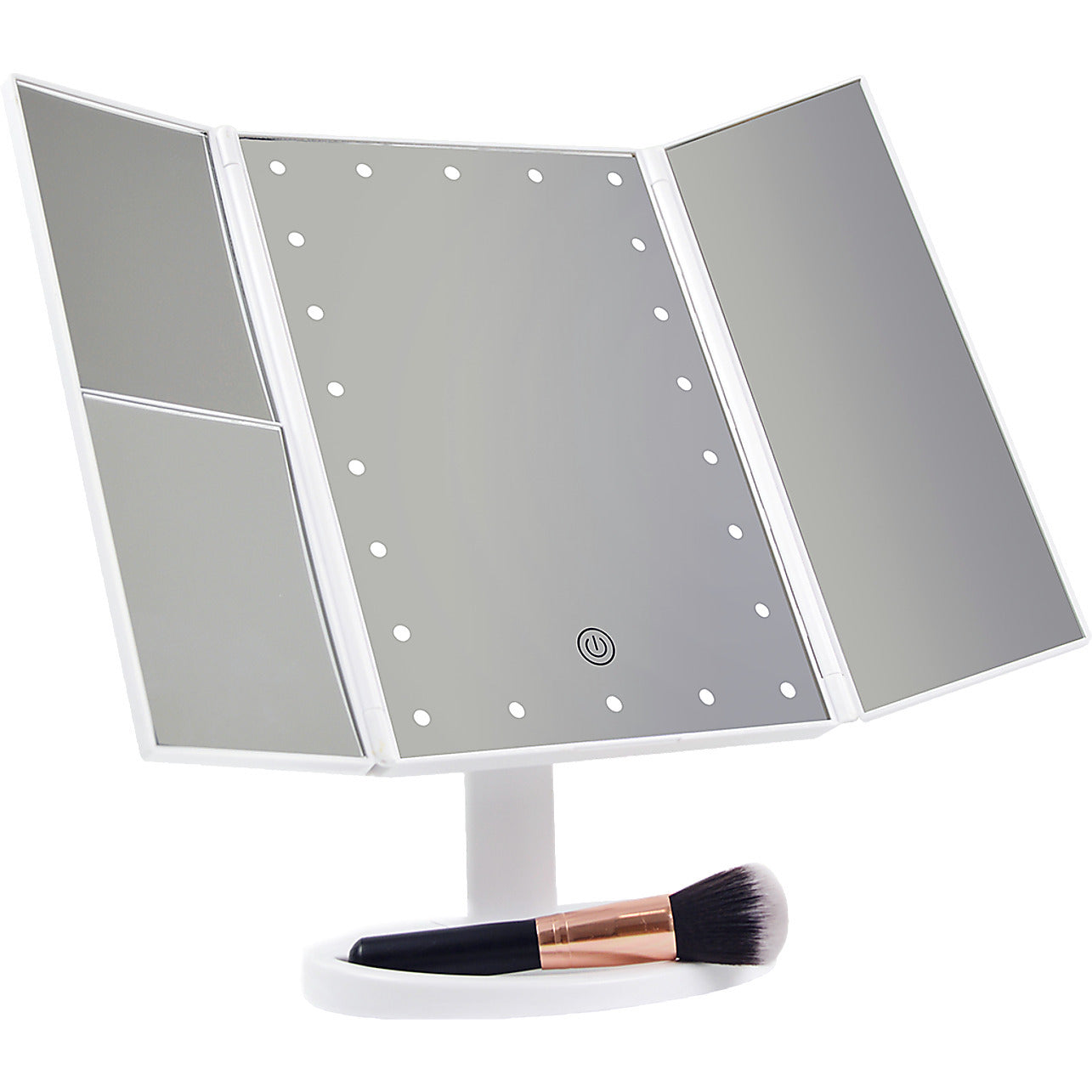 Foldable LED Makeup Mirror with Lights – Illuminated Vanity Cosmetic Mirror with Stand