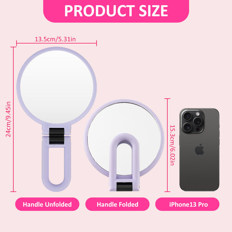 Purple Handle Mirror – Handheld Makeup Mirror with Stylish Design