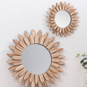 European-Style Solid Wood Hanging Mirror – Handmade Wall Decor for Entryway, Homestay & Hotel