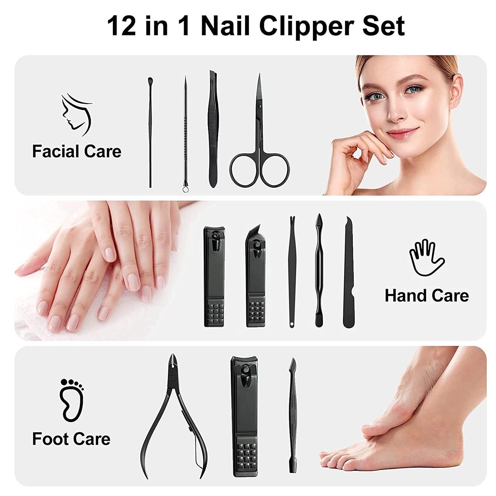 Best 12-Piece Manicure & Pedicure Kit – Nail Clippers & Grooming Set for Men & Women
