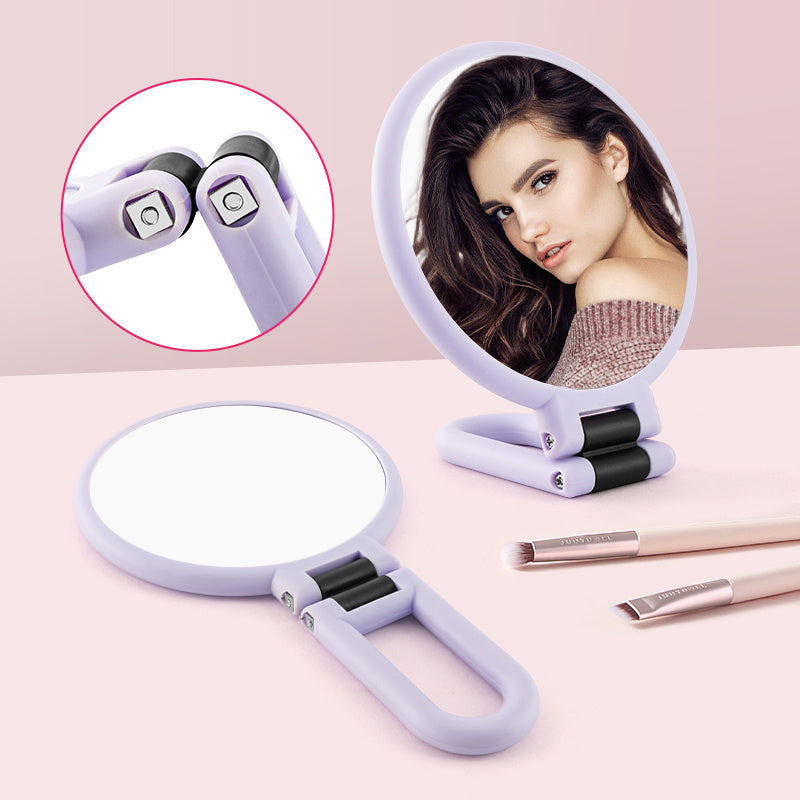 Purple Handle Mirror – Handheld Makeup Mirror with Stylish Design