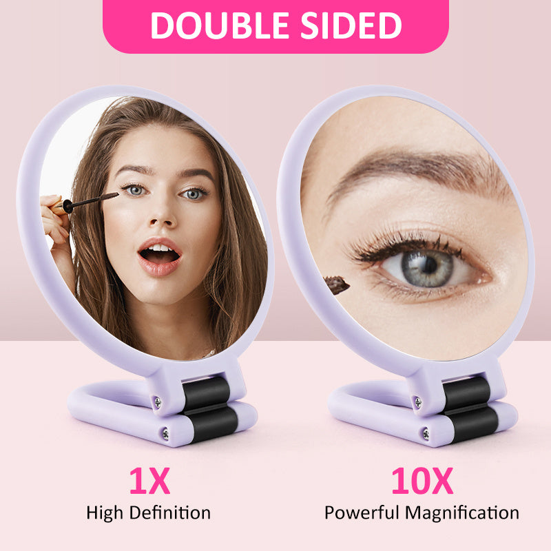 Purple Handle Mirror – Handheld Makeup Mirror with Stylish Design