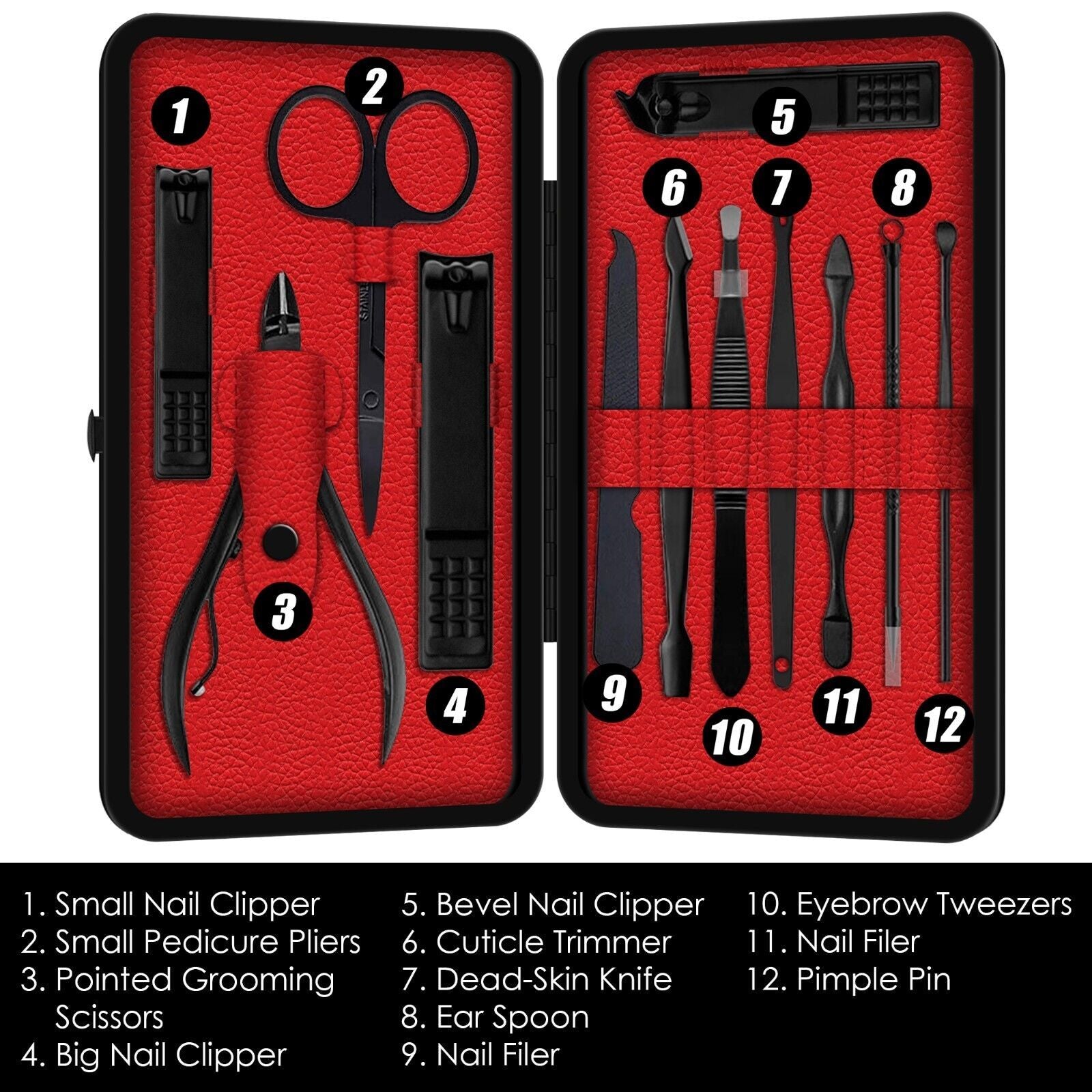Best 12-Piece Manicure & Pedicure Kit – Nail Clippers & Grooming Set for Men & Women